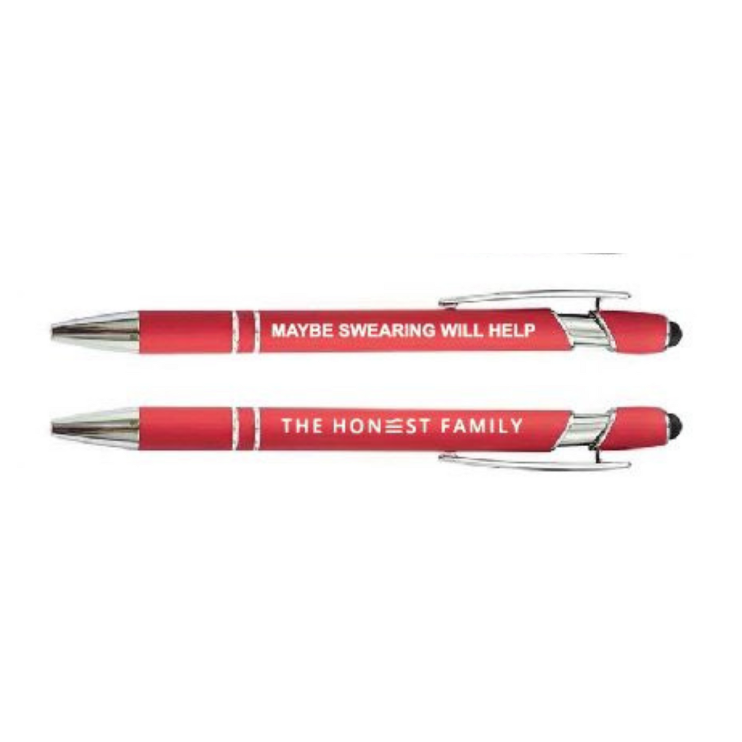 FULL MONTY PEN BUNDLE - Motivational Luxury Pen with Stylus - ALL 14 NEW PENS - Sweary - Non Sweary - Plastic- Metal - Quality - Black Ink - Luxury Stationery - The Honest Family