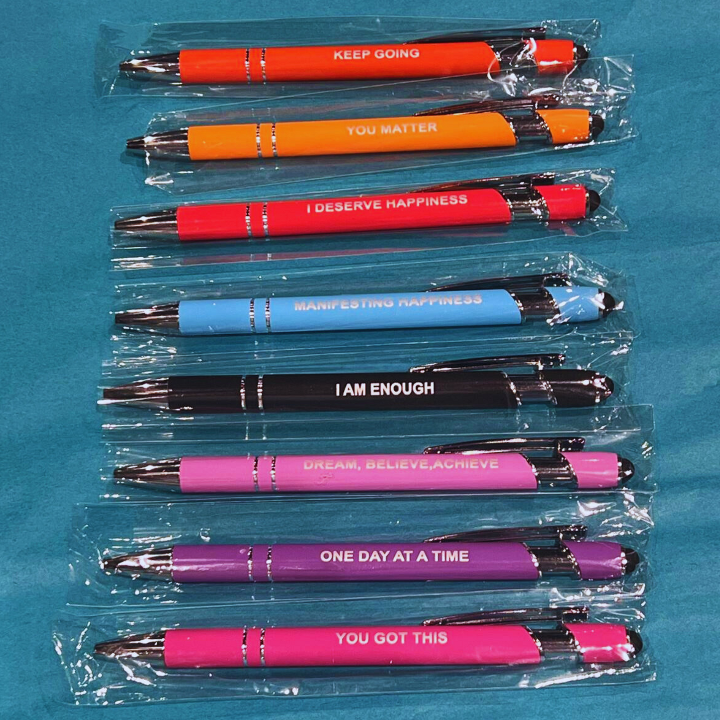 FULL MONTY PEN BUNDLE - Motivational Luxury Pen with Stylus - ALL 14 NEW PENS - Sweary - Non Sweary - Plastic- Metal - Quality - Black Ink - Luxury Stationery - The Honest Family