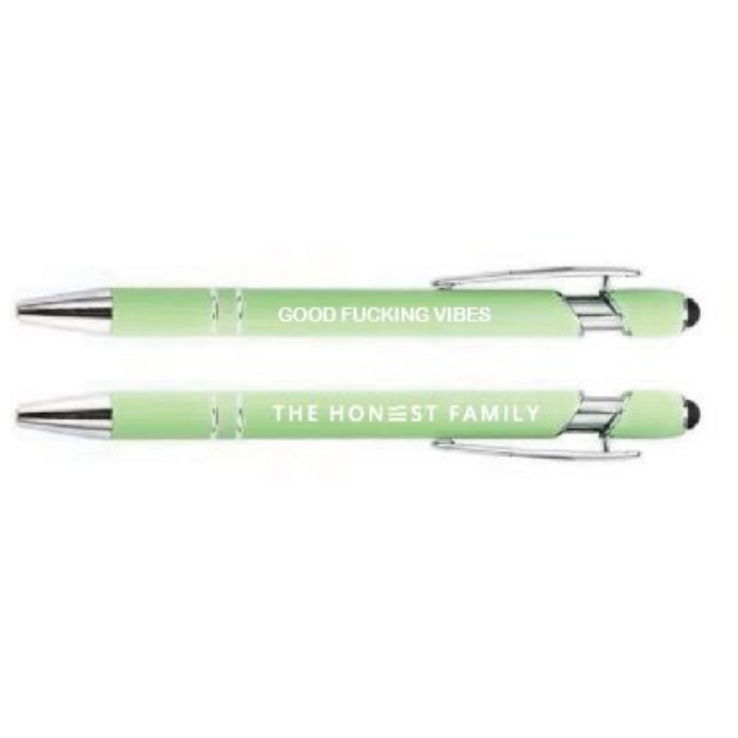 FULL MONTY PEN BUNDLE - Motivational Luxury Pen with Stylus - ALL 14 NEW PENS - Sweary - Non Sweary - Plastic- Metal - Quality - Black Ink - Luxury Stationery - The Honest Family