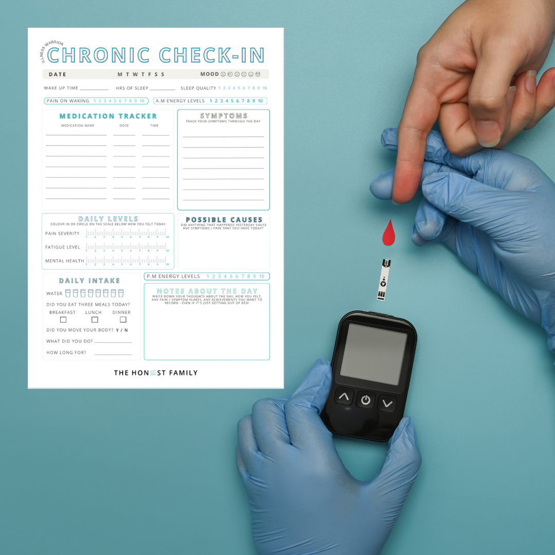 Chronic Check-In - A5 Notepad- Chronic Illness tracker - Medication Log - Invisible illness - Spoonie- The Honest Family