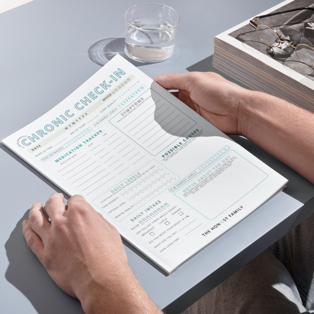 Chronic Check-In - A5 Notepad- Chronic Illness tracker - Medication Log - Invisible illness - Spoonie- The Honest Family