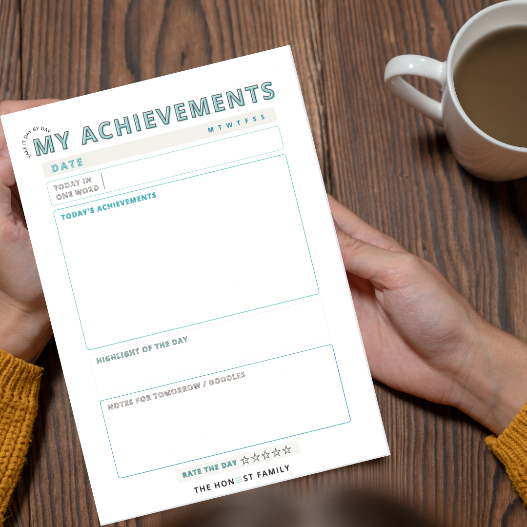 Achievement tracker - Perfect for those who don't like to do lists! - 50 Pages - A5 - The Honest Family