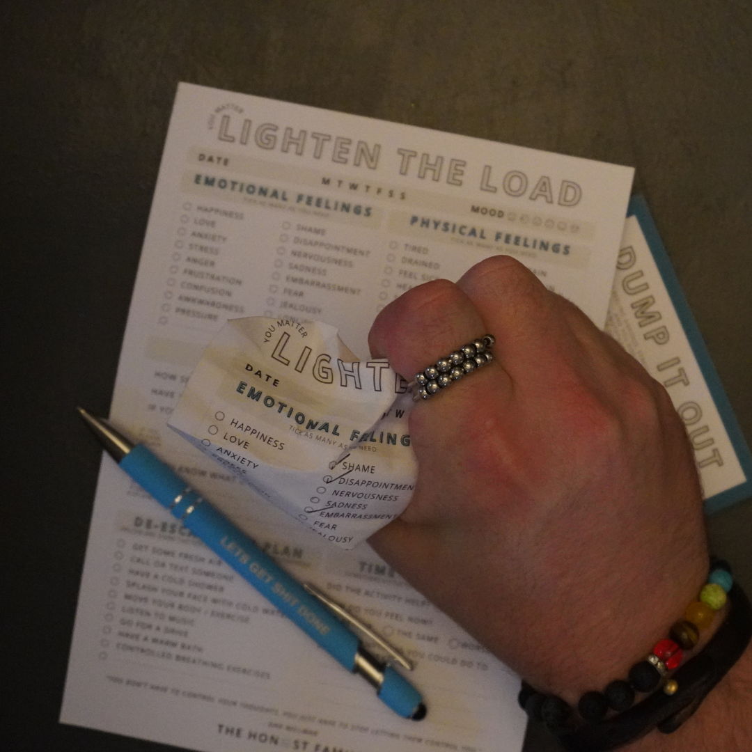 Lighten The Load - Emotional Support Men's Mental Health 50 Pages - A5 - The Honest Family