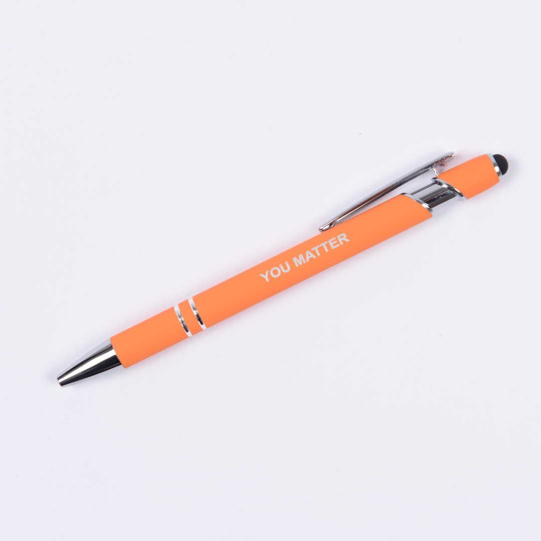Motivational Luxury Pen with stylus - Single - Plastic- Metal - Quality - The Honest Family