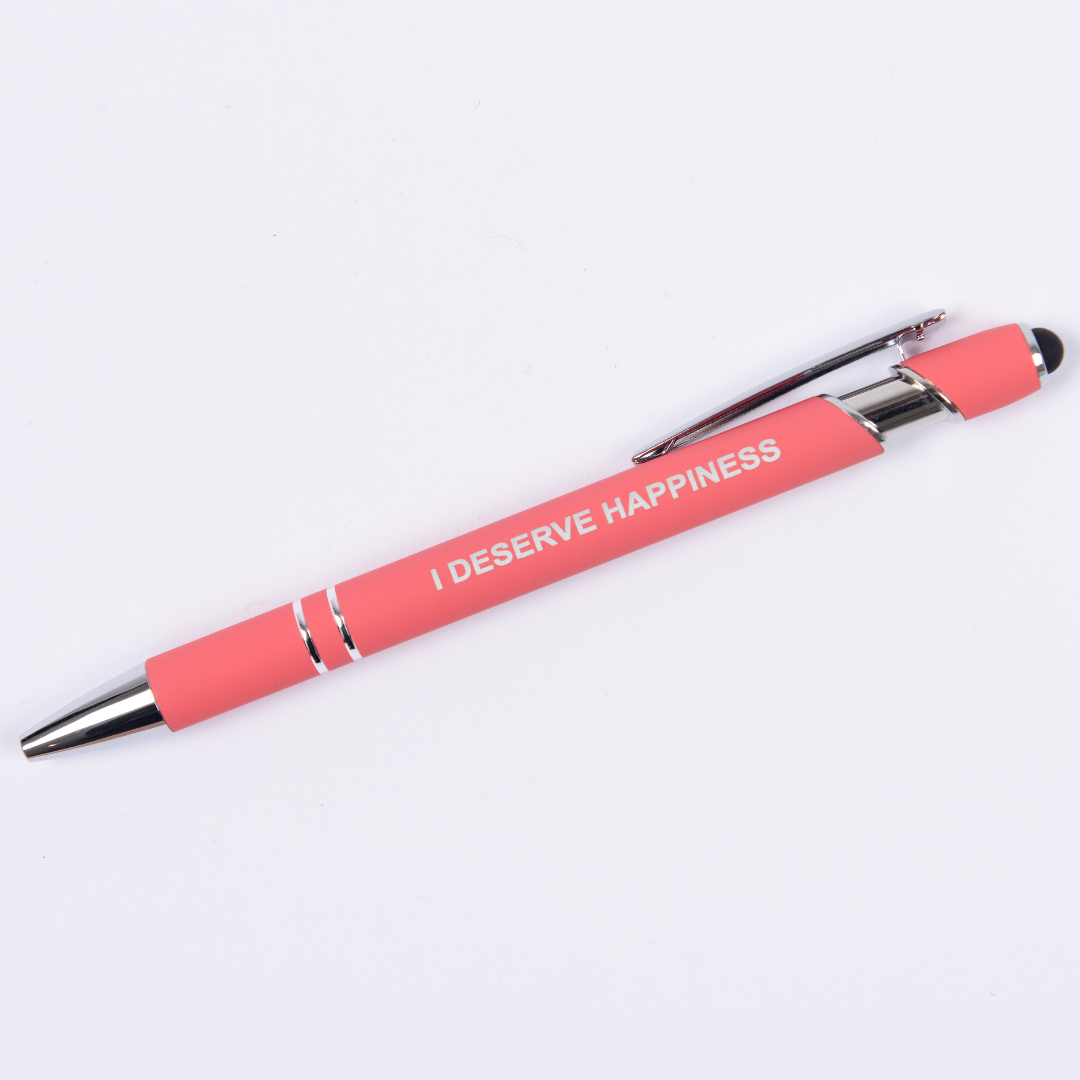Motivational Luxury Pen with stylus - Single - Plastic- Metal - Quality - The Honest Family