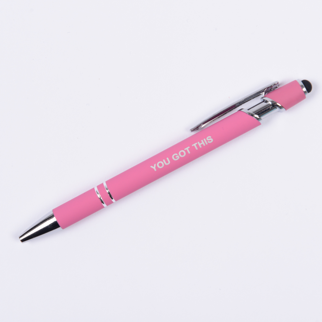 Motivational Luxury Pen with stylus - Single - Plastic- Metal - Quality - The Honest Family
