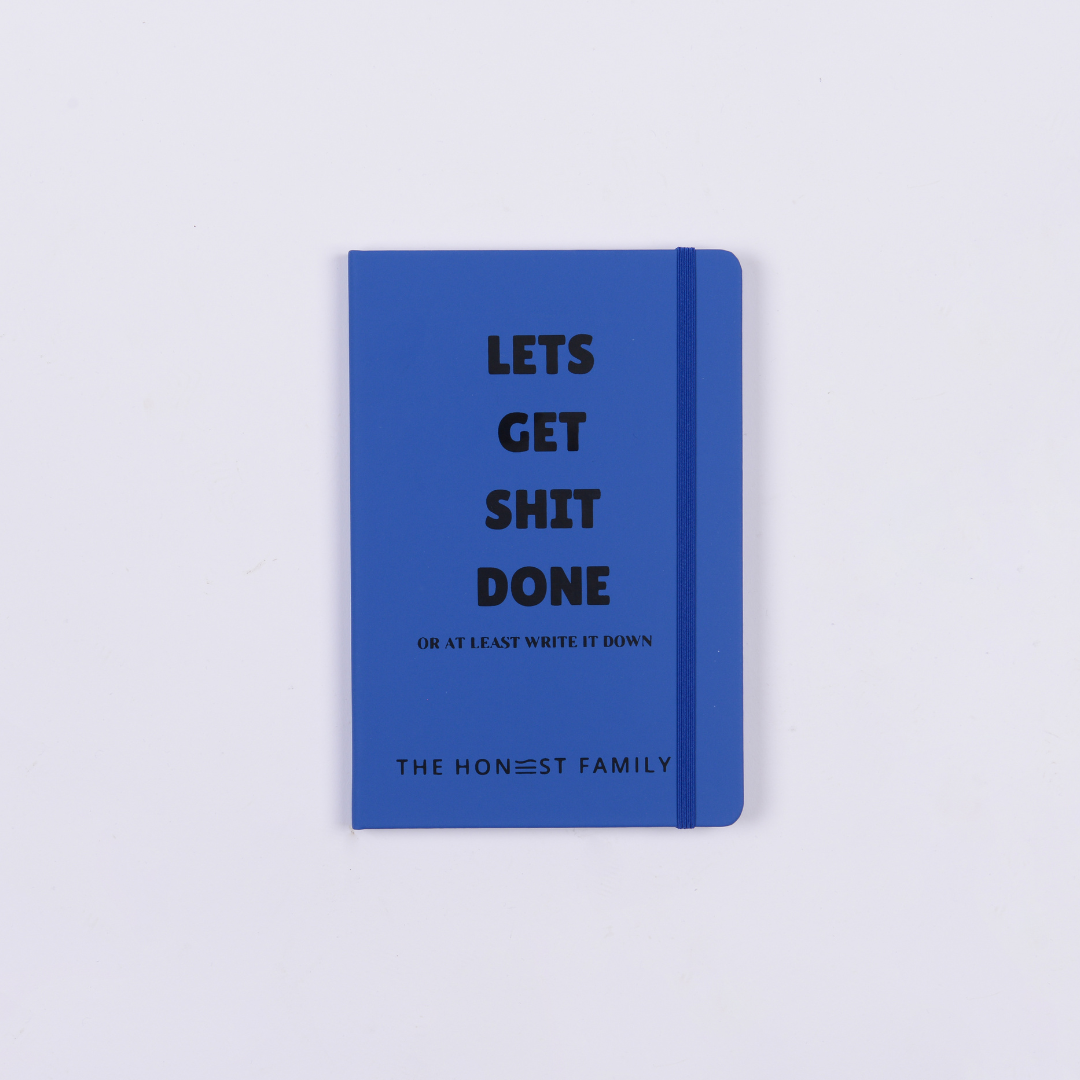 Let's Get Sh*t Done - sweary - Lined Notebook - Blue - Journal - A5- The Honest Family