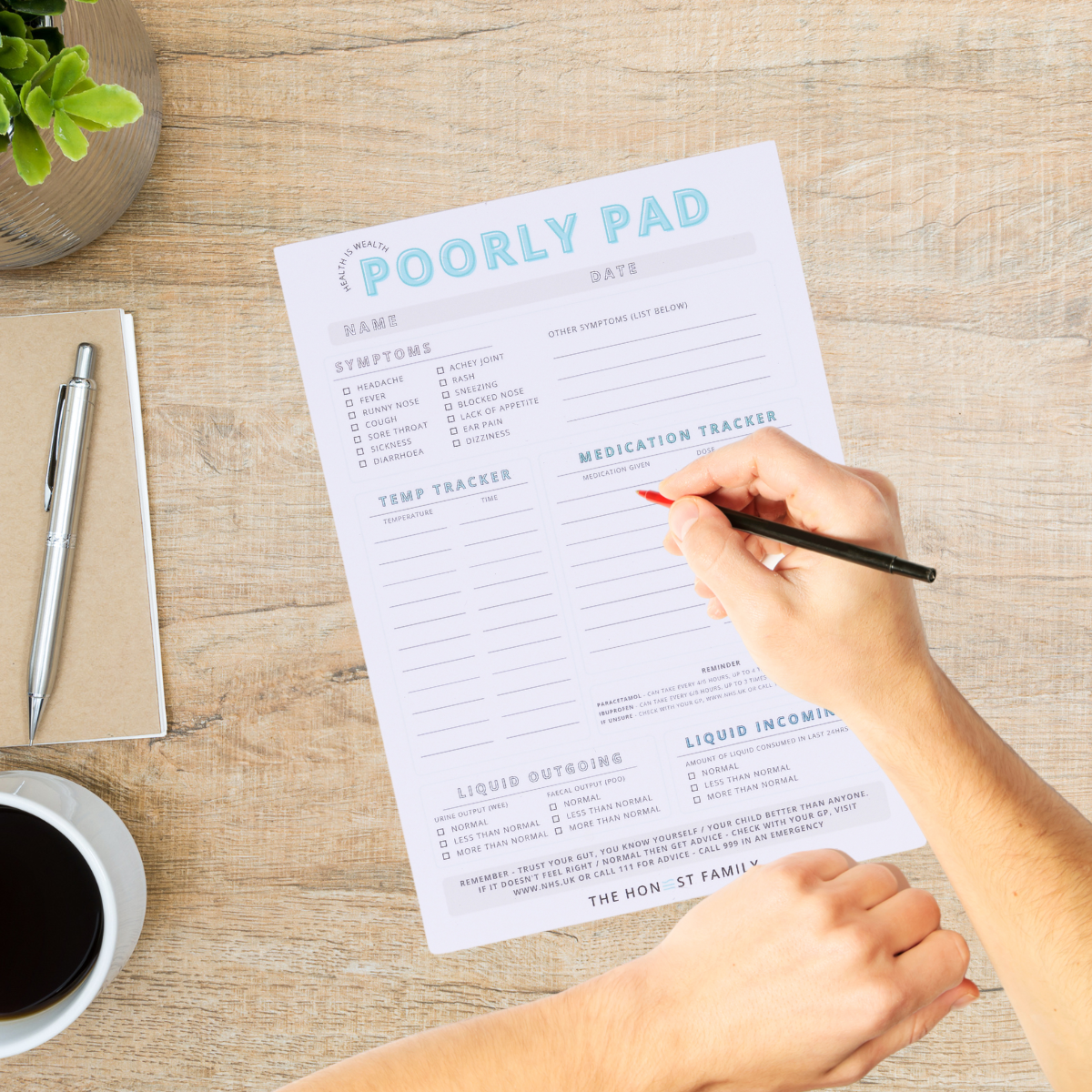 The Poorly Pad- DIGITAL DOWNLOAD - PDF - The Honest Family