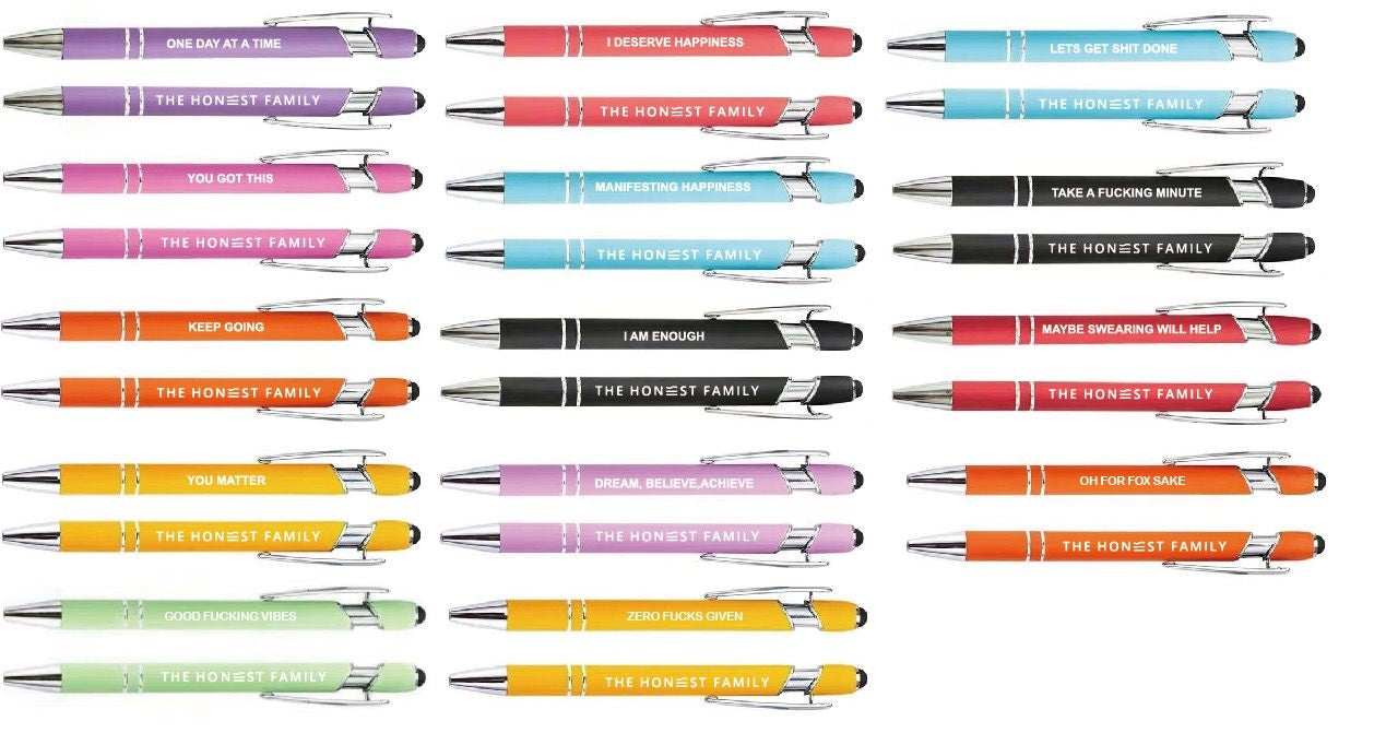 Motivational Luxury Pen with stylus - Single - Plastic- Metal - Quality - The Honest Family