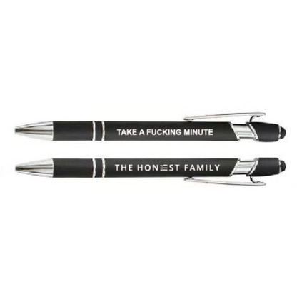 FULL MONTY PEN BUNDLE - Motivational Luxury Pen with Stylus - ALL 14 NEW PENS -  Sweary - Non Sweary - Plastic-  Metal - Quality - Black Ink - Luxury Stationery - The Honest Family