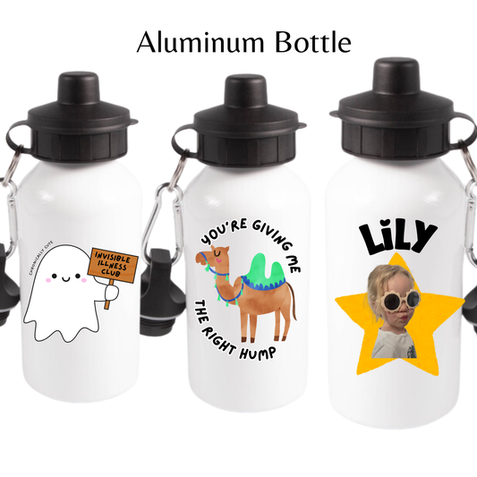 Aluminium Drinks Bottle - Sports cap - Screw top -The Honest Family Designs