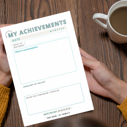 Achievement tracker - Perfect for those who don't like to do lists! - 50 Pages - A5 -  The Honest Family