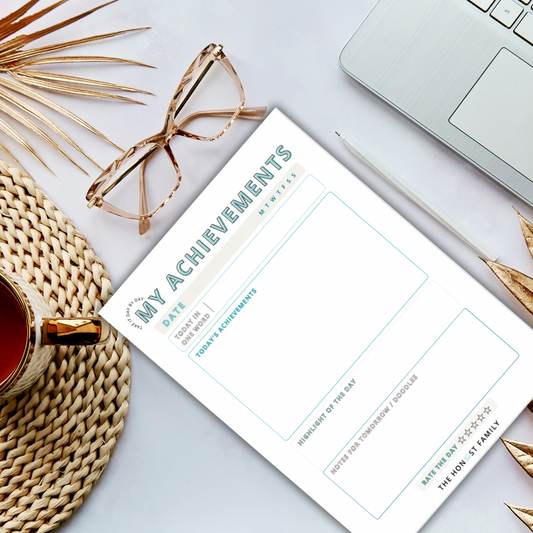 Achievement tracker - Perfect for those who don't like to do lists! - 50 Pages - A5 -  The Honest Family