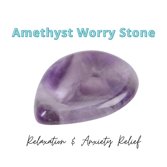 Amethyst Worry thumb stone - Crystal -  Anxiety - The Honest Family