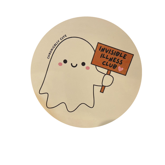 Chronically Cute Ghost Coaster - Invisible Illness Club - Chronic Illness - Spoonie - Cork - The Honest Family