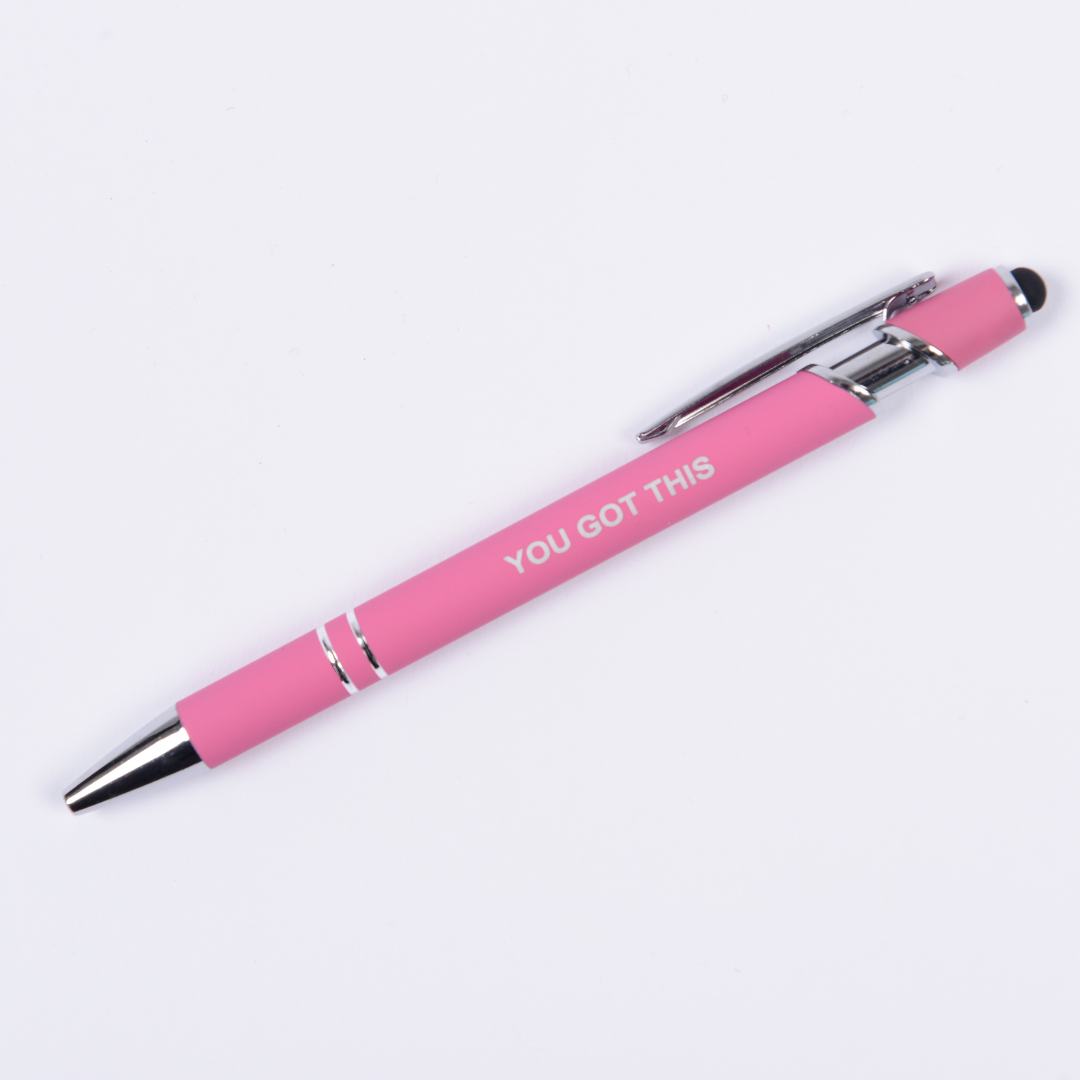 Motivational Luxury Pen with stylus - Single - Plastic-  Metal - Quality - The Honest Family