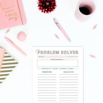 Problem Solver Notepad - A5 -  50 pages - Decision Maker - Mental Health - Anxiety - ADHD - The Honest Family