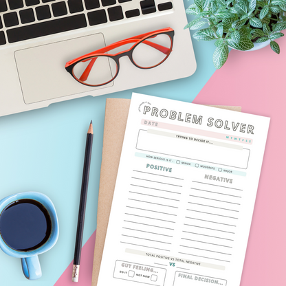 Problem Solver Notepad - A5 -  50 pages - Decision Maker - Mental Health - Anxiety - ADHD - The Honest Family