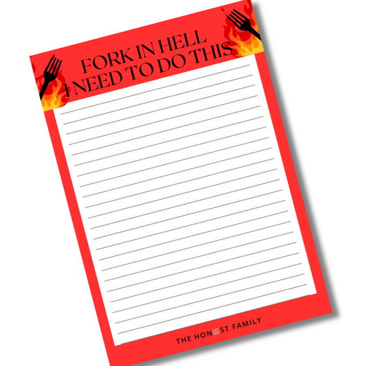 Fork In Hell - Sweary Lined Notepad - A5 - 50 Pages - The Honest Family