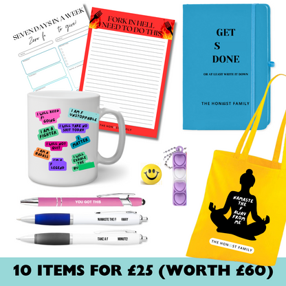 Mystery Stationery Wellbeing Bargain Box - The Honest Family - 10 Items