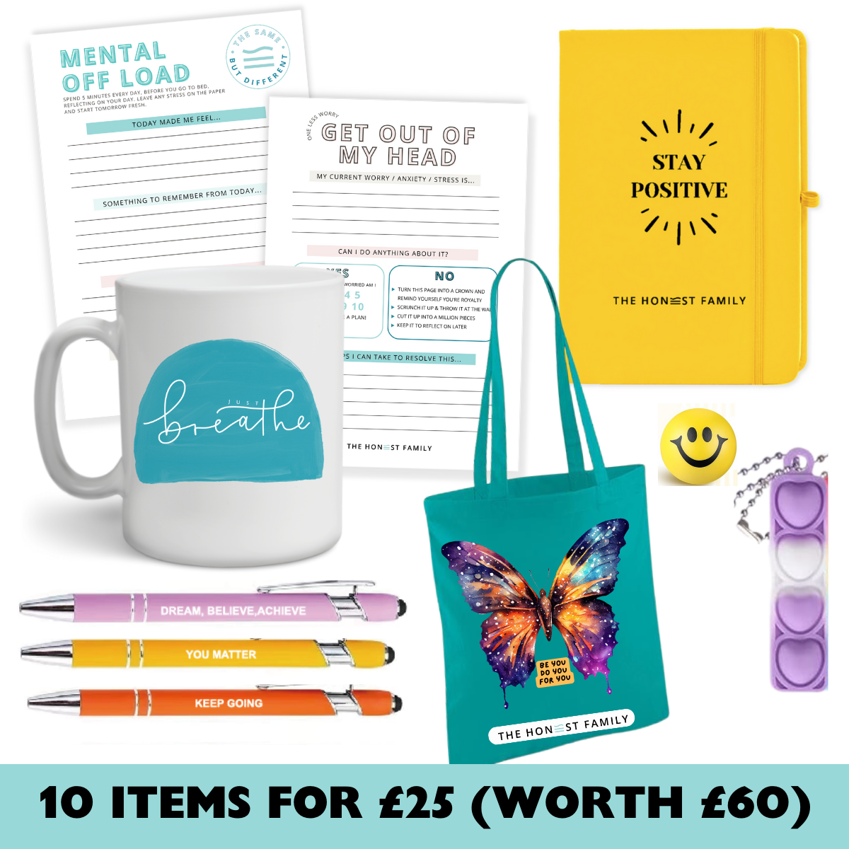 Mystery Stationery Wellbeing Bargain Box - The Honest Family - 10 Items