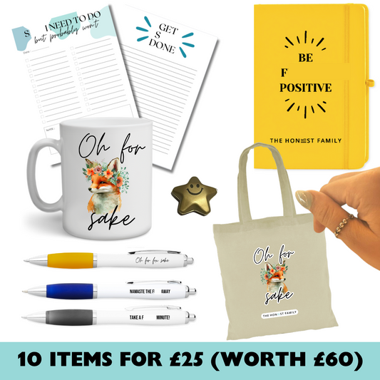 Mystery Stationery Wellbeing Bargain Box - The Honest Family - 10 Items