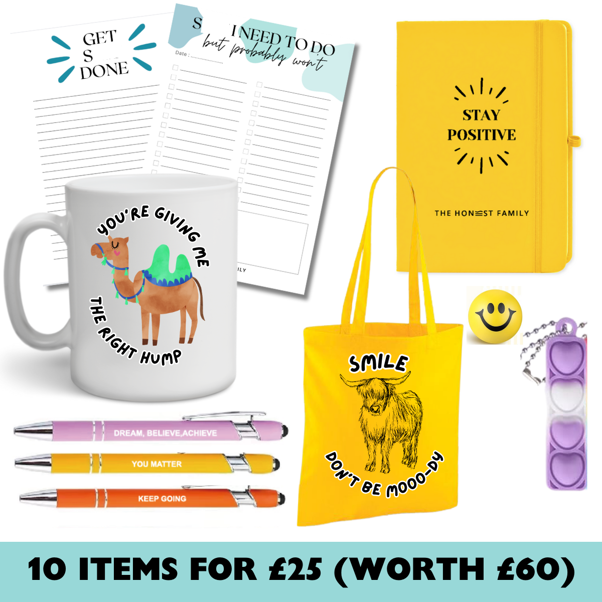 Mystery Stationery Wellbeing Bargain Box - The Honest Family - 10 Items