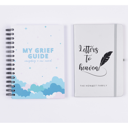 Grief Guide Gift Box- Grief Guide, Silver Letters to Heaven, Personalised Slate & Gifts