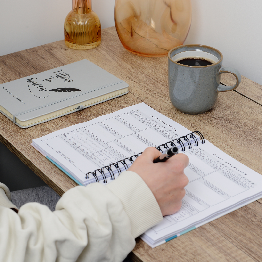 Grief Guide Journal Bundle 1 - Grief Guide & Special Edition Silver Letters to Heaven - a5 lined notebook - A Compassionate Companion for Navigating the New Normal After Loss by The Honest Family