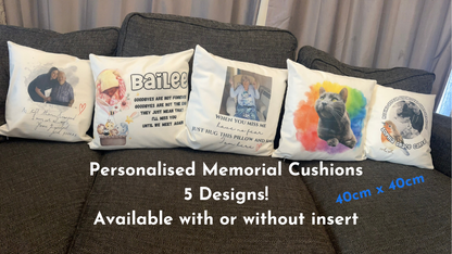 Memorial Personalised Cushion – 40x40 cm, Optional Insert