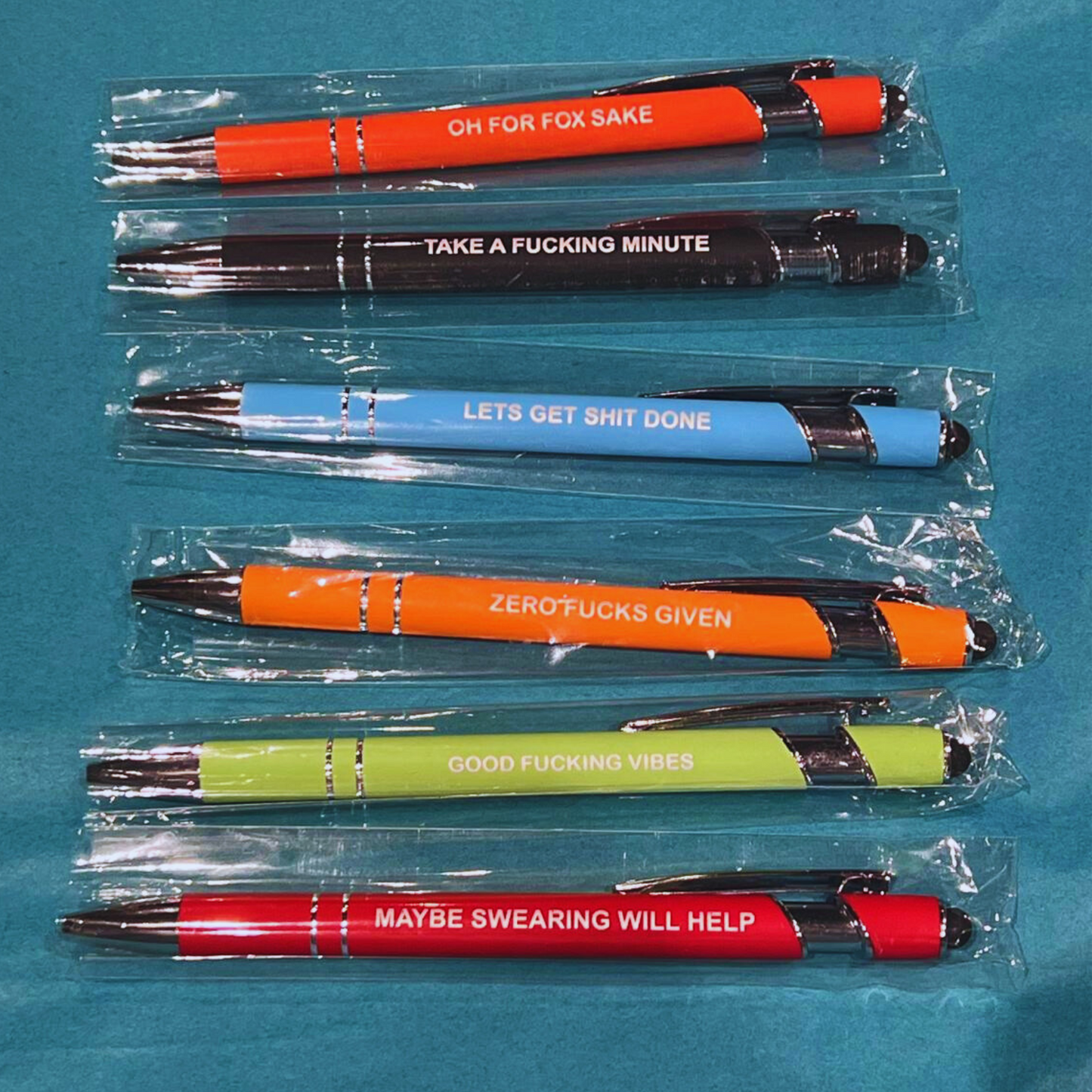 Sweary Pen Bundle - 6 Luxury Pens with stylus- The Honest Family